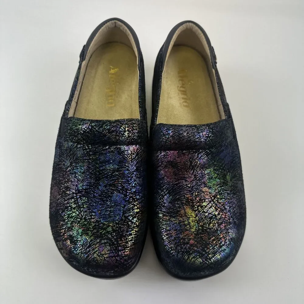 Alegria Keli Dynomite Slip On Clog‎ Comfort Iridescent Leather KEL-7522 36 6-6.5